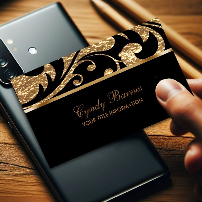 Black and Gold Contemporary  Business Card (Creator Uploaded)