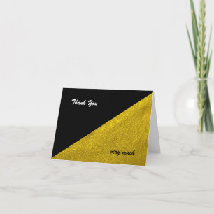Black and Gold Contemporary Minimalist Thank You Card