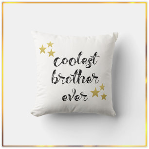 Black and Gold Coolest Brother Ever   Cushion