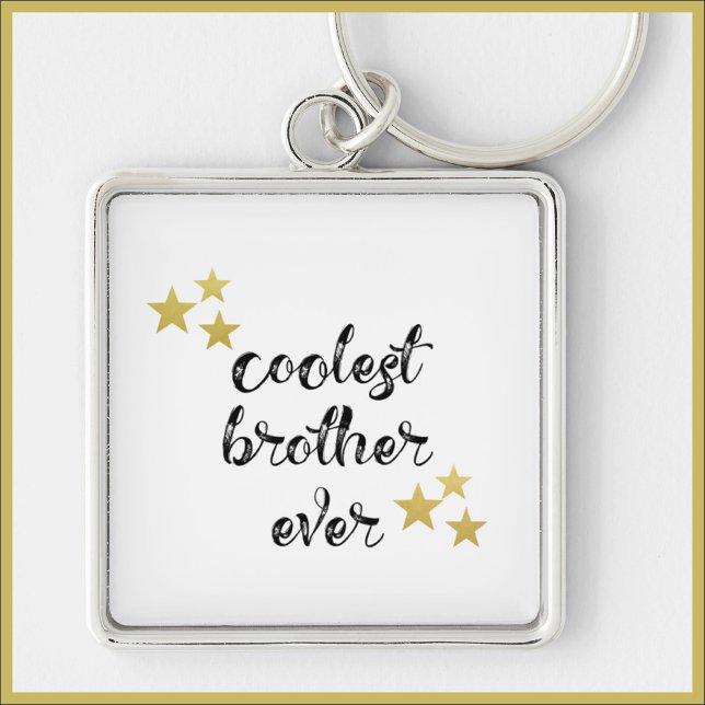 Black and Gold Coolest Brother Ever  Key Ring (Creator Uploaded)