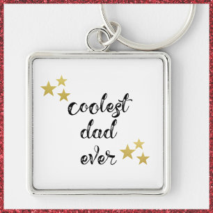 Black and Gold Coolest Dad Ever Keychain