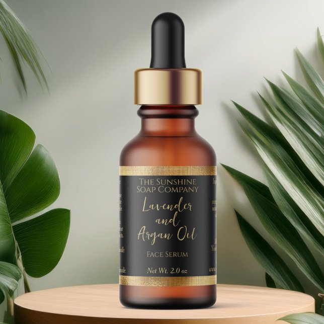 Black and Gold Cosmetics Dropper Bottle Label (Creator Uploaded)
