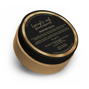 Black and Gold Cosmetics Jar Label w Ingredients