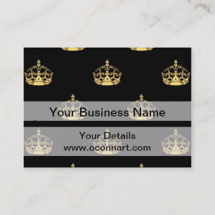 Black and gold crown pattern business card