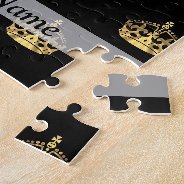 Black and gold crown pattern jigsaw puzzle (Side)