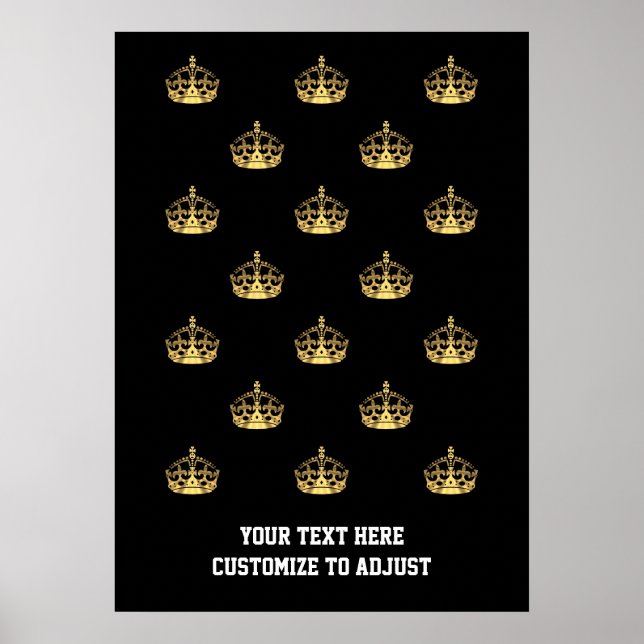 Black and gold crown pattern poster (Front)