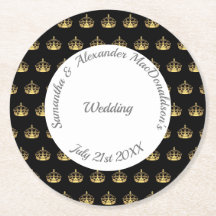 Black and gold crown wedding