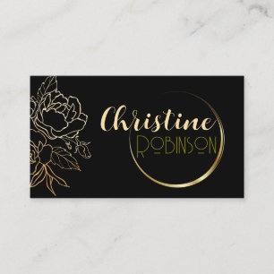 Black and Gold Custom Name and Profession Business Card