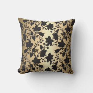 Black and Gold Damask Cushion