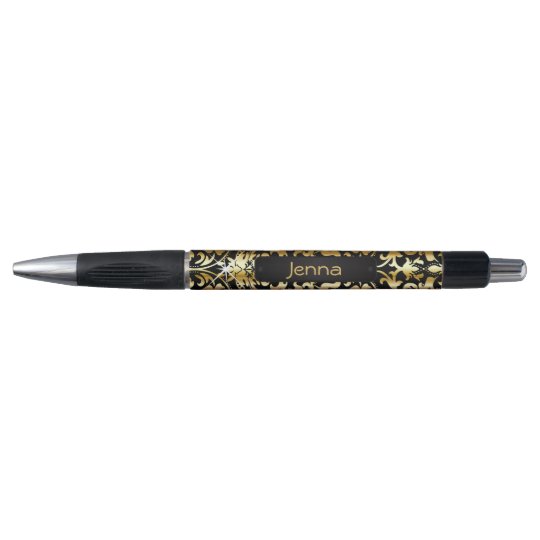 Black and Gold Damask Floral Design