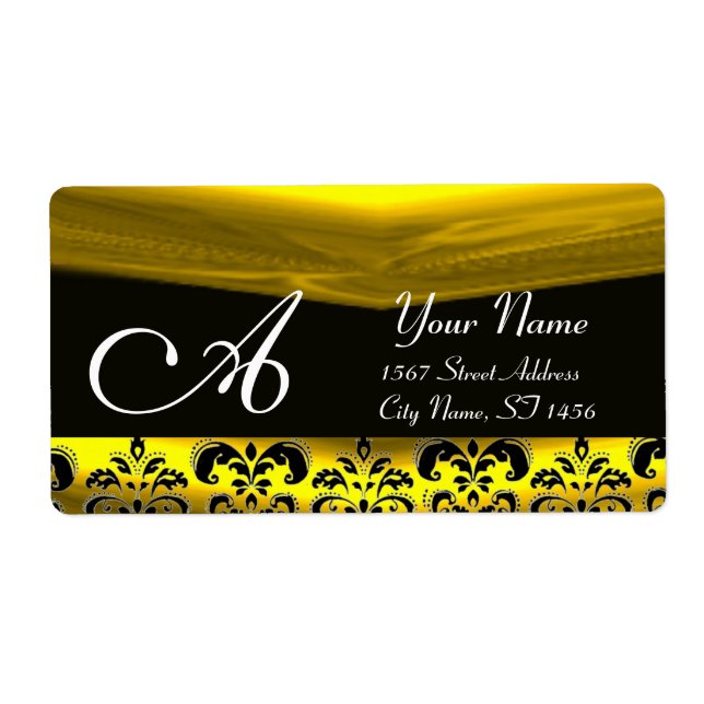 BLACK AND GOLD DAMASK  MONOGRAM (Front)