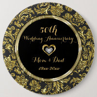 Black And Gold Damasks 50th Wedding Anniversary 2