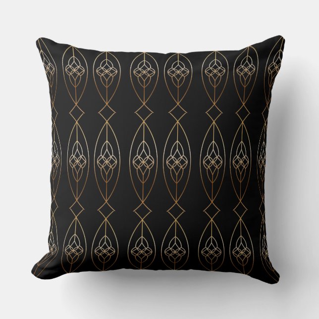 Black And Gold Deco Cushion (Front)