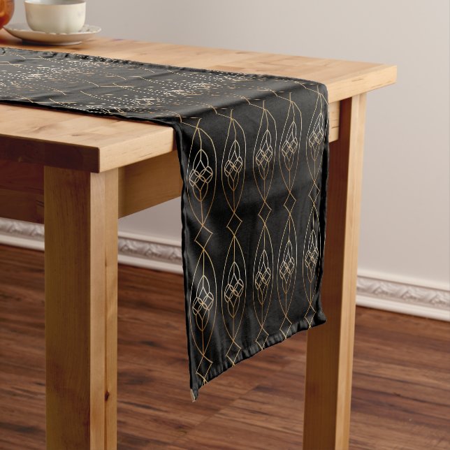 Black And Gold Deco Medium Table Runner (In Situ)