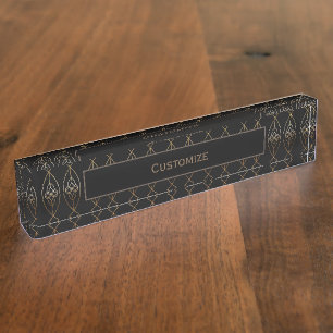 Black And Gold Deco Nameplate