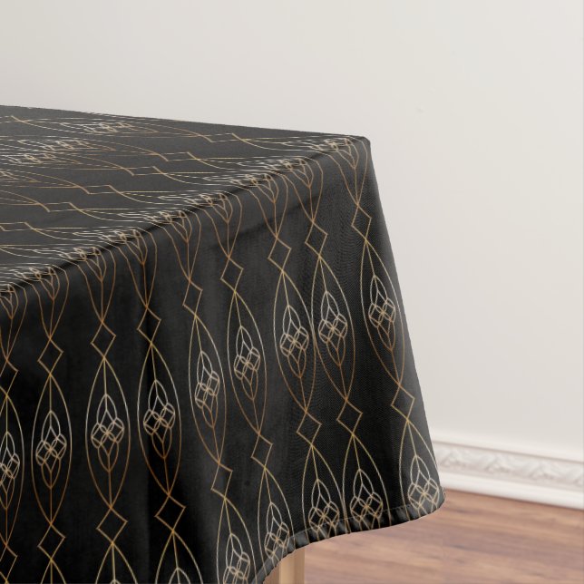 Black And Gold Deco Tablecloth (In Situ)