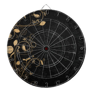 Black and Gold Decorative Pattern Dartboard