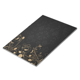 Black and Gold Decorative Pattern Notepad