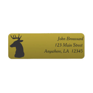 Black and Gold Deer Hunting Address Label Return Address Label