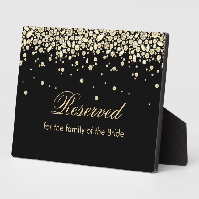 Black and Gold Diamond Jewels Plaque (Side)