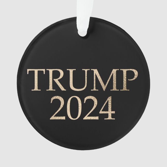 Black and Gold Donald Trump 2024 Ornament (Front)
