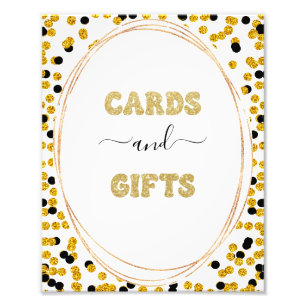  Black and gold dots Cards anf Gifts sign