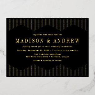 Black and Gold Dotted Deco Wedding