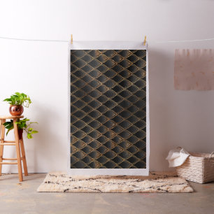 Black and Gold Dragon Scales Fabric