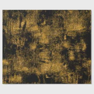 Black and Gold Dust Abstract Wrapping Paper