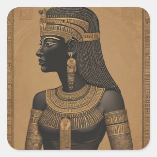 Black and Gold Egyptian Queen Square Sticker