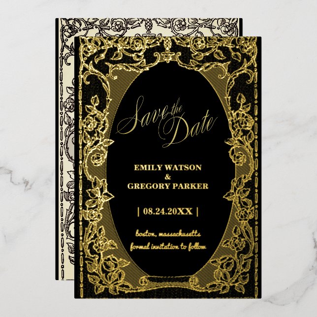 Black and Gold Elegance, Art Frame (Front/Back)