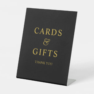 Black and Gold Elegant Ampersand Cards & Gifts Pedestal Sign