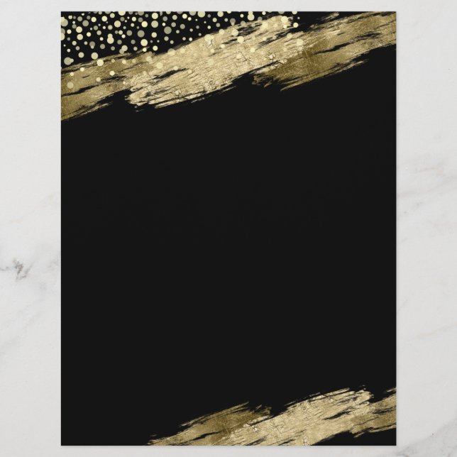 Black and gold elegant blank template  custom letterhead (Front)