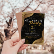 BLACK AND GOLD ELEGANT CUSTOM NEW YEAR`S PARTY