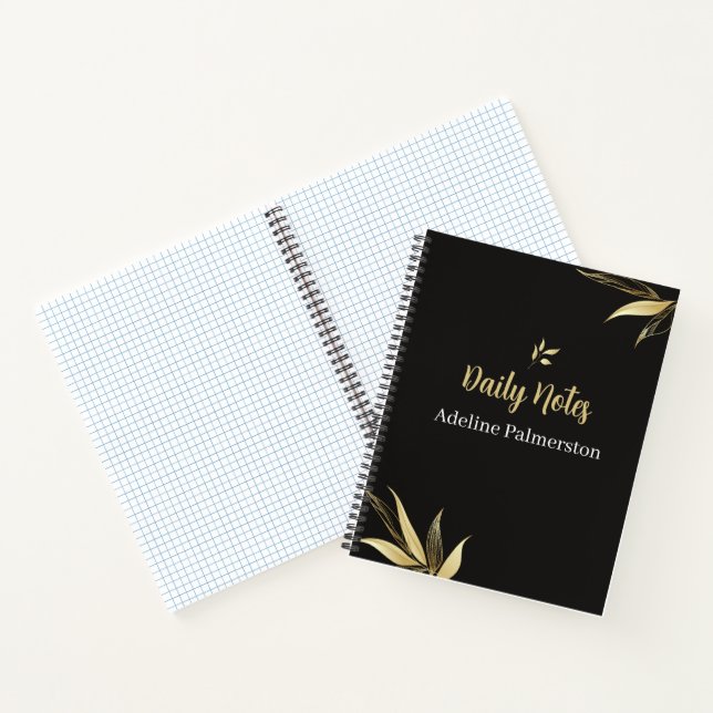 Black and Gold Elegant Daily Planner Notebook (Inside)