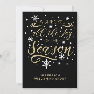 Black and Gold Elegant Modern Business holiday Card