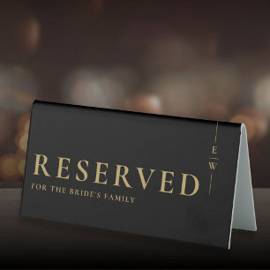 Black And Gold Elegant Monogram Reserved