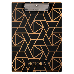 Black and Gold Elegant Pattern Clipboard