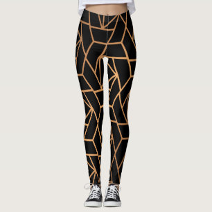 Black and Gold Elegant Pattern Leggings