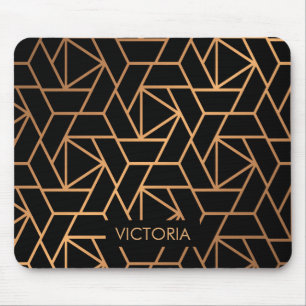Black and Gold Elegant Pattern Mouse Pad