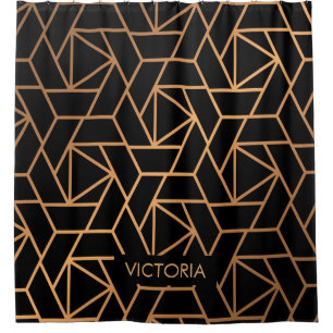 Black and Gold Elegant Pattern Shower Curtain