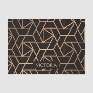 Black and Gold Elegant Pattern Tissue Paper