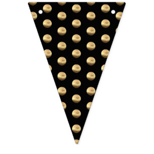 Black and Gold Elegant Polka Dots Pattern Chic Bunting