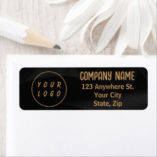 Black And Gold Elegant Professional Return Address Label