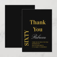 Black and Gold Elegant Sixty Birthday 