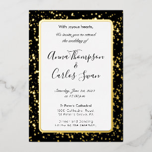 Black and Gold Elegant Sparkle Marble