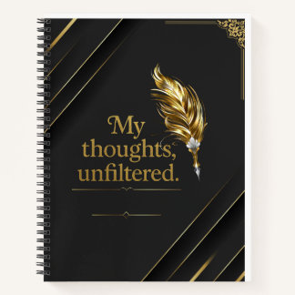 Black and Gold elegant Spiral Notebook. Notebook