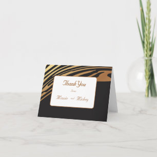 Black and gold elegant style thank you card