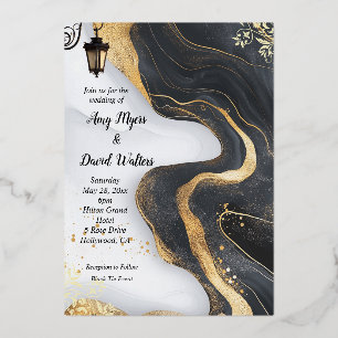 Black and Gold Elegant wedding Invitation
