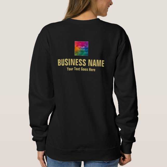 Black And Gold Employee Staff Upload Logo Womens Sweatshirt (Back)